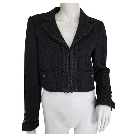 La petite veste noire blazer Chanel Black size 40 FR in Polyester 